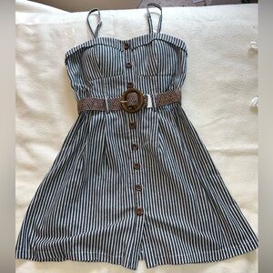 Striped Dress with Belt